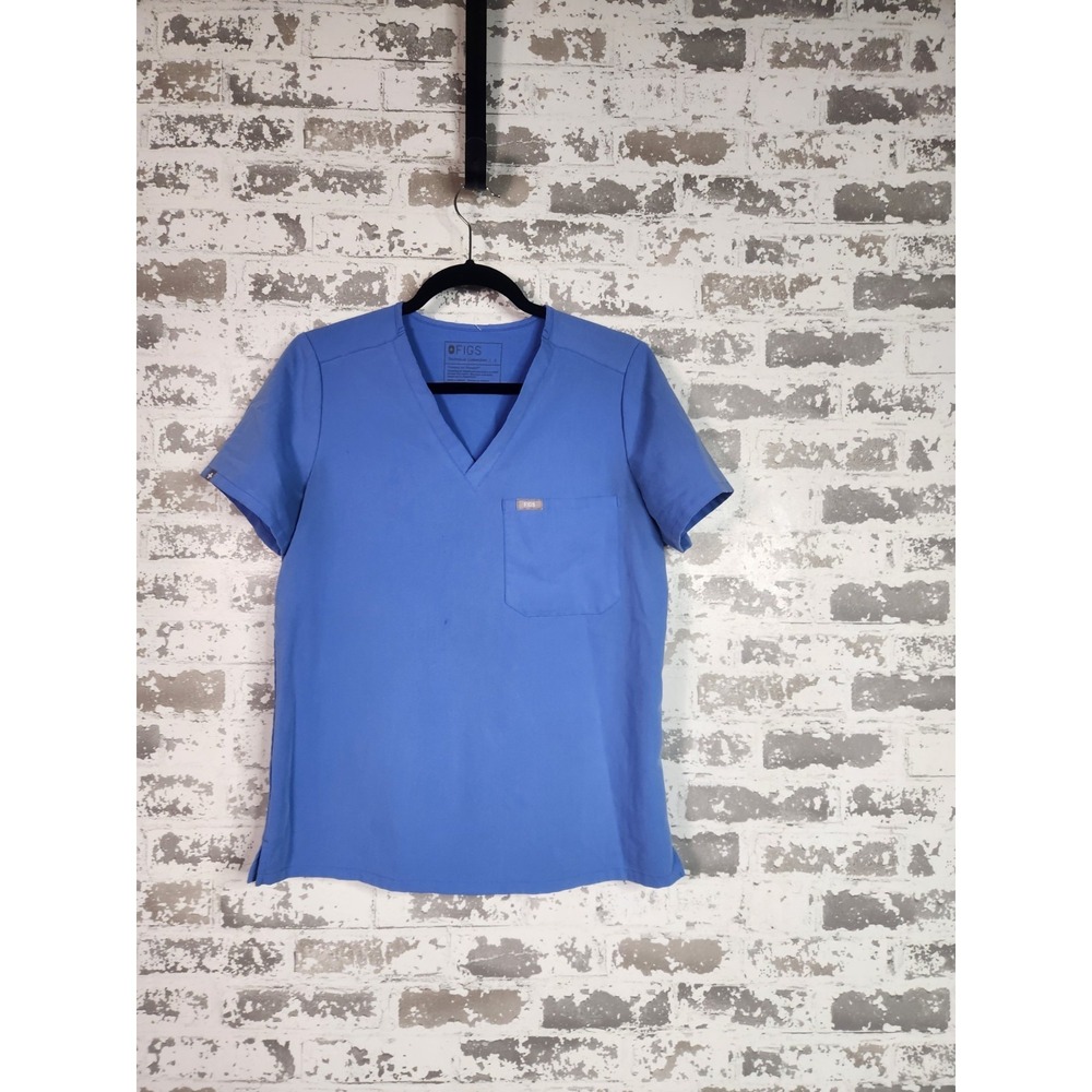 Figs Scrub Catarina One-Pocket Scrub‎ Top Size Small Blue Medical Nurse